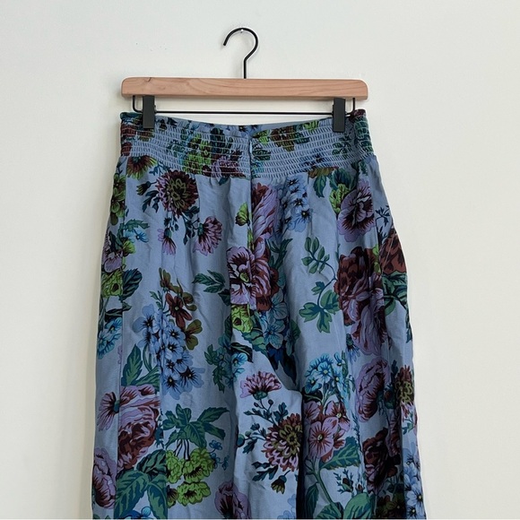 Anthropologie Maeve Pants Terrace Floral Palazzo Pants 10 purple blue flowy wide - Picture 13 of 15